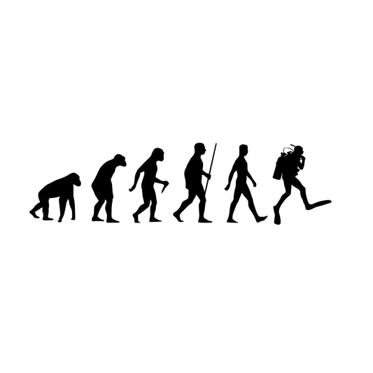 Scuba Diver Evolution Decal Sticker