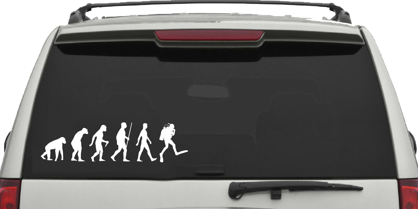 Scuba Diver Evolution Decal Sticker