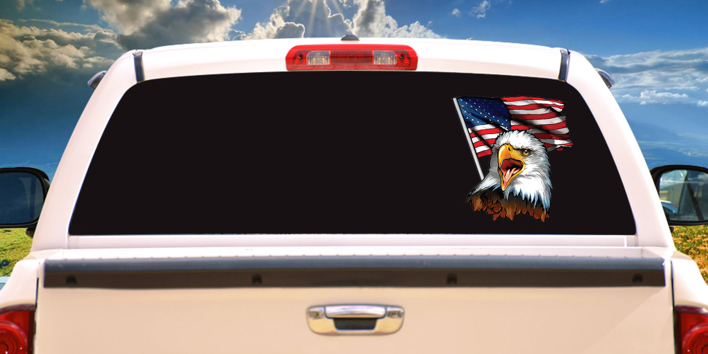 American Flag Eagle, Decal Sticker
