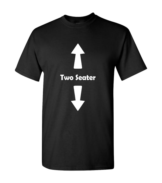 Funny Adult Two Seater Arrow T-Shirt - Humorous and Playful Design