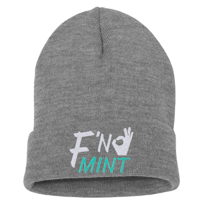 FN Mint Embroidered Cuffed Beanie