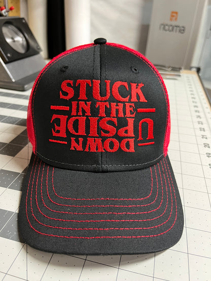 Embroidered 'Stuck in the Upside Down' Hat - Unique and Mysterious Design
