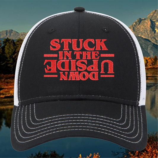 Embroidered 'Stuck in the Upside Down' Hat - Unique and Mysterious Design