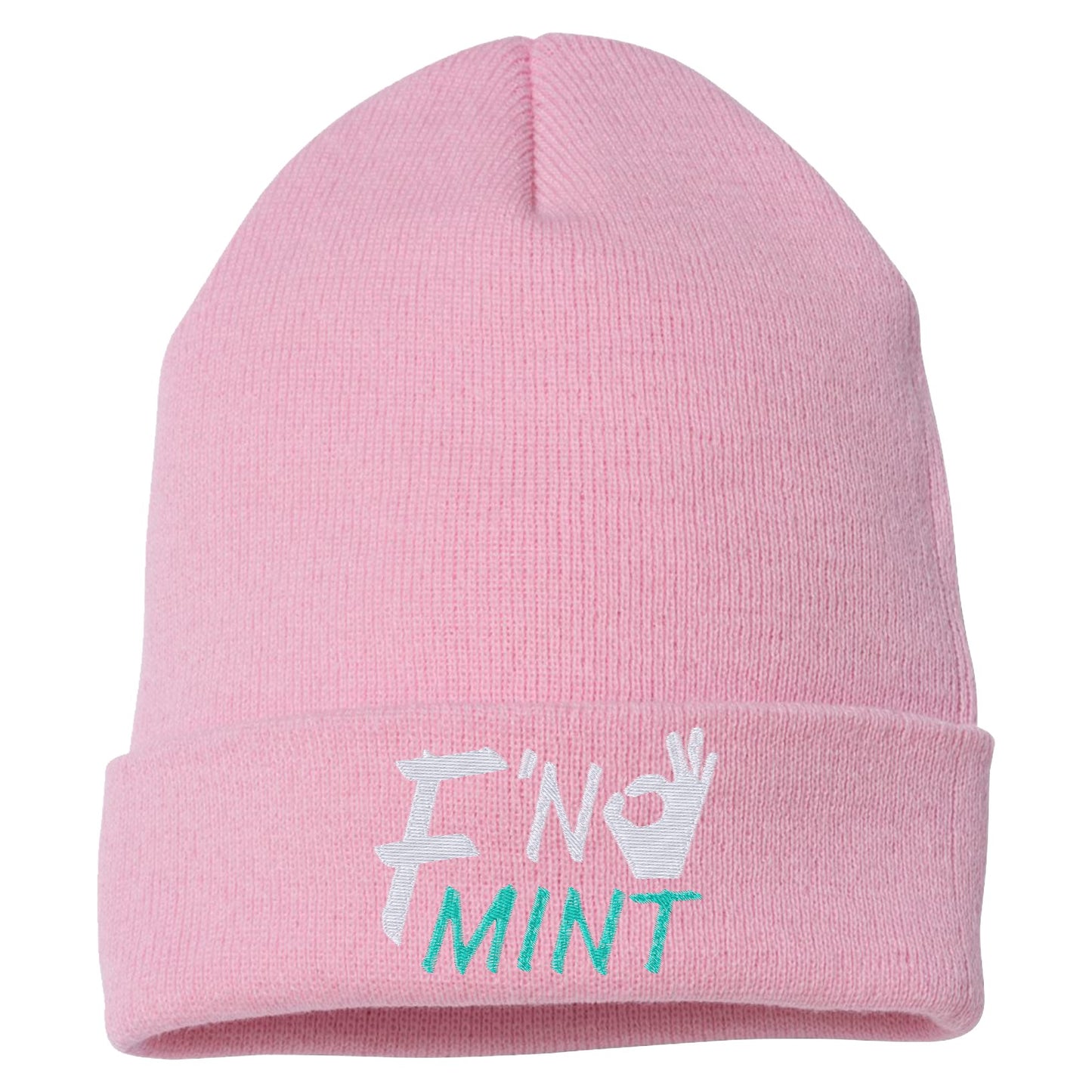 FN Mint Embroidered Cuffed Beanie