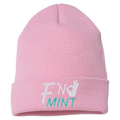 FN Mint Embroidered Cuffed Beanie
