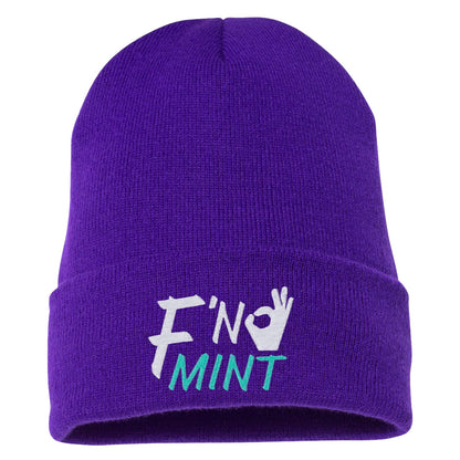 FN Mint Embroidered Cuffed Beanie