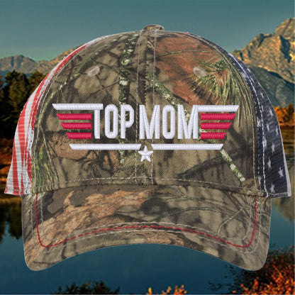 Top Mom 3d Puff Embroidered Cap