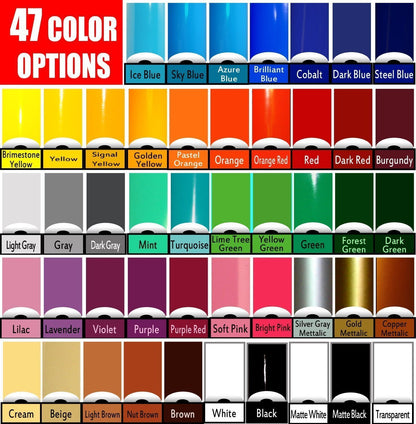 Decal vinyl color chart - 46 colors