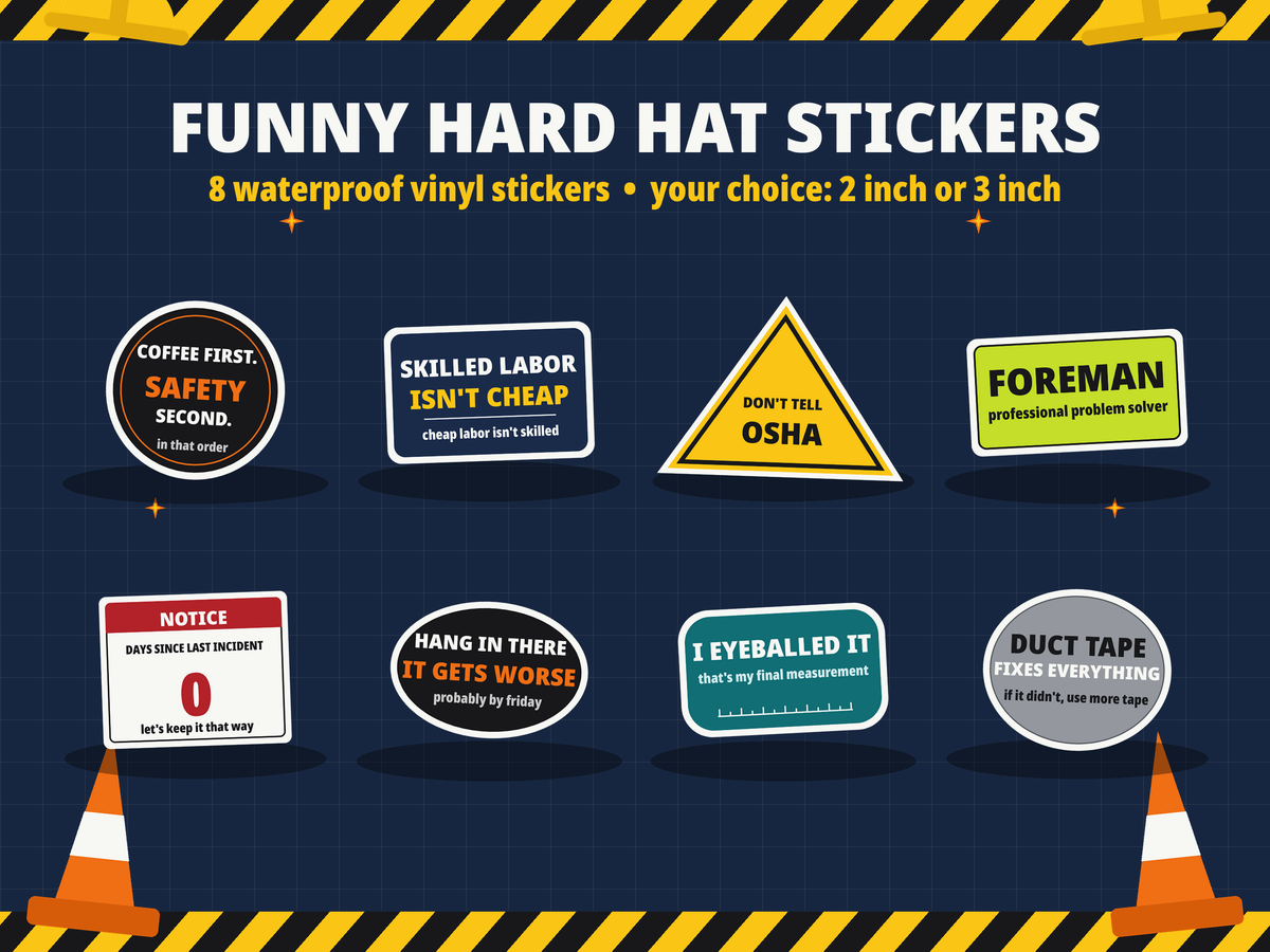 Funny Hard Hat Sticker Pack