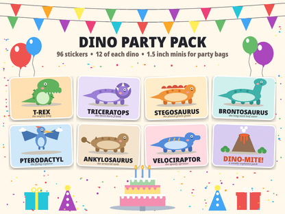 Dinosaur Party Favor Stickers