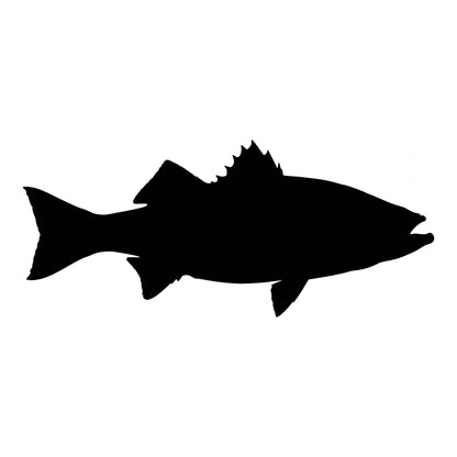 Striped Bass decal design in black on a white background