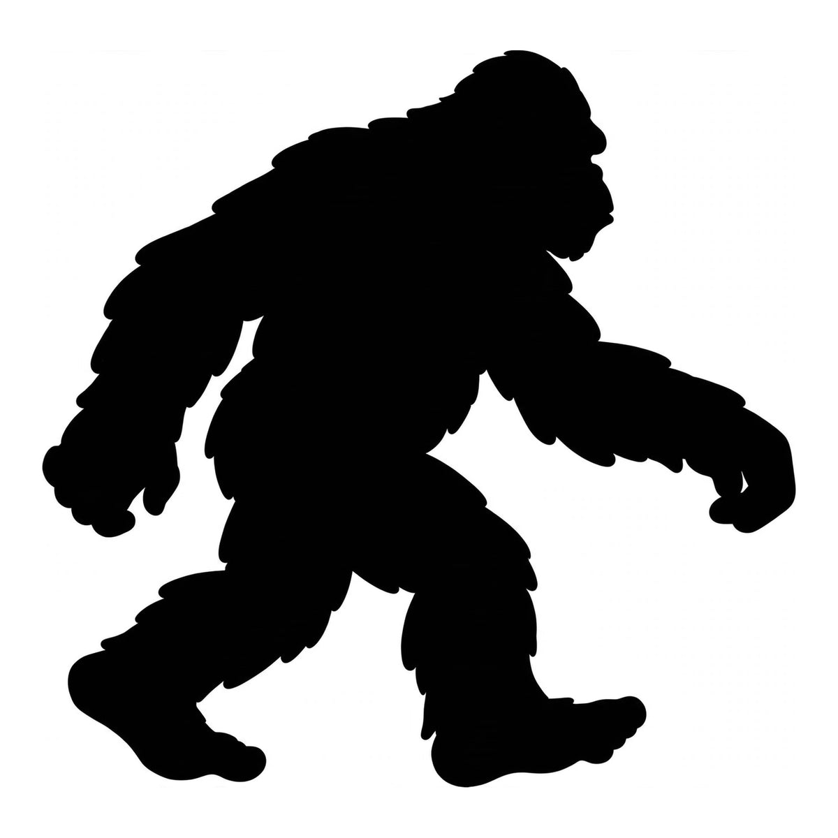 Bigfoot decal design in black on a white background