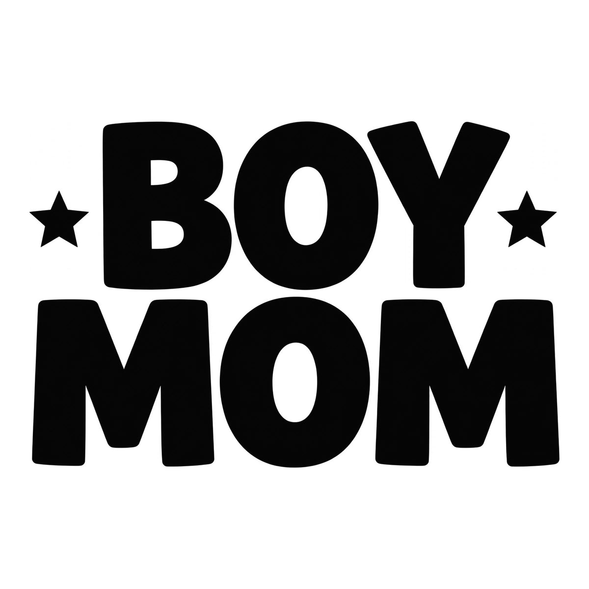 Boy Mom decal design in black on a white background