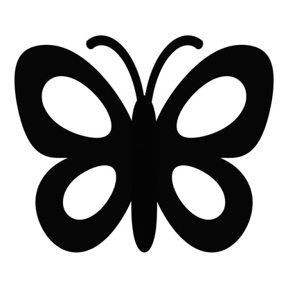 Butterfly decal design in black on a white background