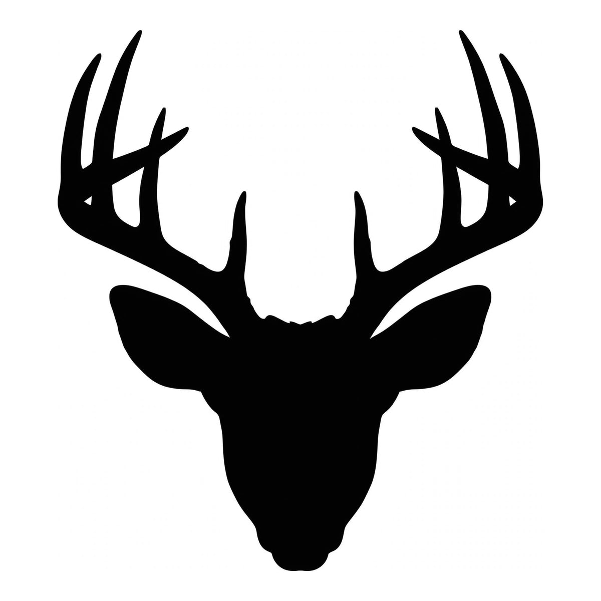 Whitetail Deer decal design in black on a white background