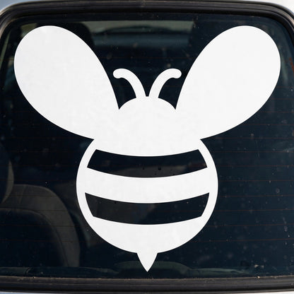 Bee decal applied to a truck rear window