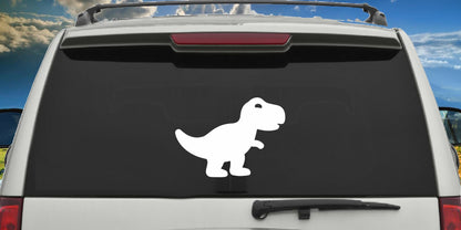 T-Rex decal applied to a truck rear window