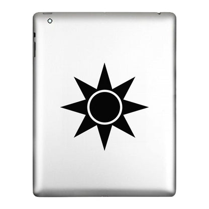 Compass Rose decal applied to a tablet back