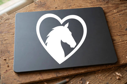 Horse Heart decal applied to a tablet back