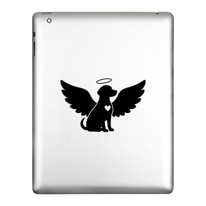 Dog Memorial decal applied to a tablet back