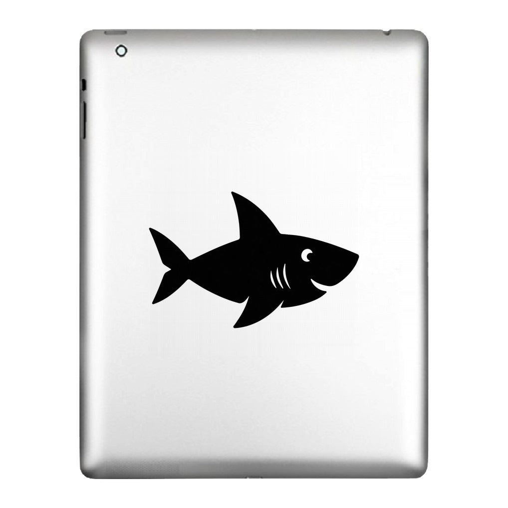 Shark decal applied to a tablet back