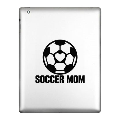 Soccer Mom decal applied to a tablet back