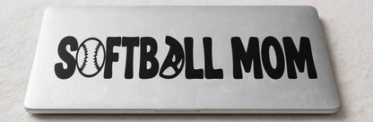 Softball Mom decal applied to a tablet back