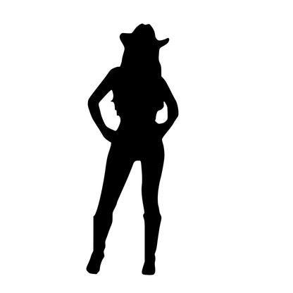Western Cowgirl in Hat and Boots, Rodeo, Decal Sticker
