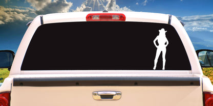 Western Cowgirl in Hat and Boots, Rodeo, Decal Sticker