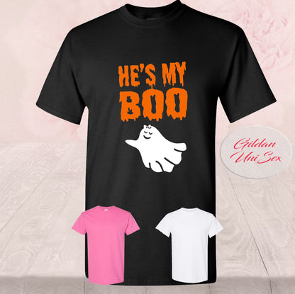 He's My Boo Ghost Halloween, T-Shirt