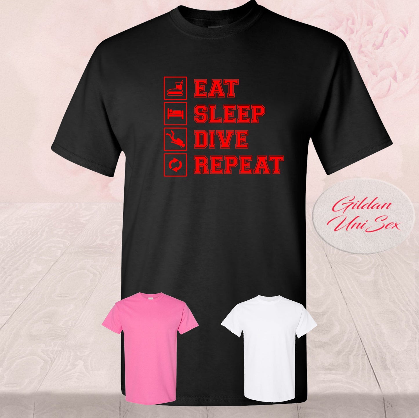 Eat Sleep Dive Repeat, T Shirt