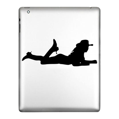 Western Cowgirl with a Hat and boots, Rodeo, Decal Sticker