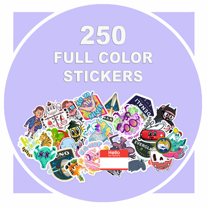 250 Custom Vinyl Glossy Stickers, Lables