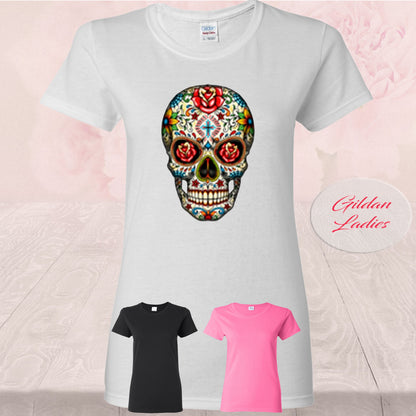 Sugar Skull With Roses, Day of the Dead, Shirt
