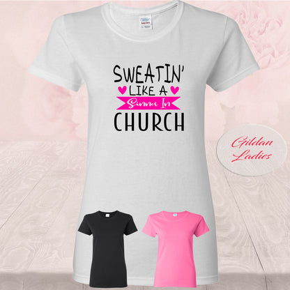 Sweatin Like A Sinner In Church Pink, Shirts