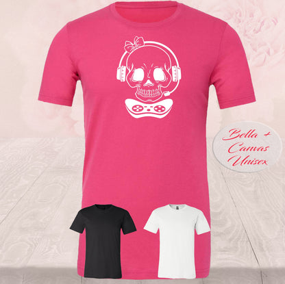 Gamer Skull Girl, Controller Headset, Shirt