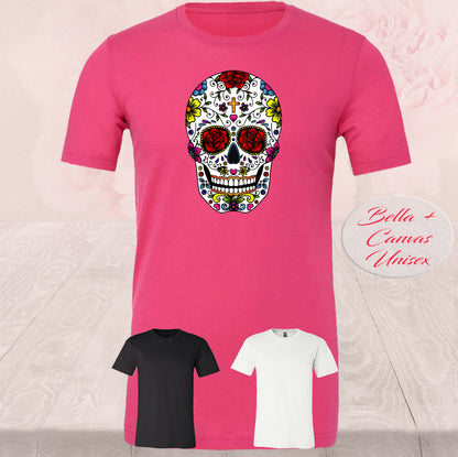 Sugar Skull With Roses, Dia de Muertos, Shirt