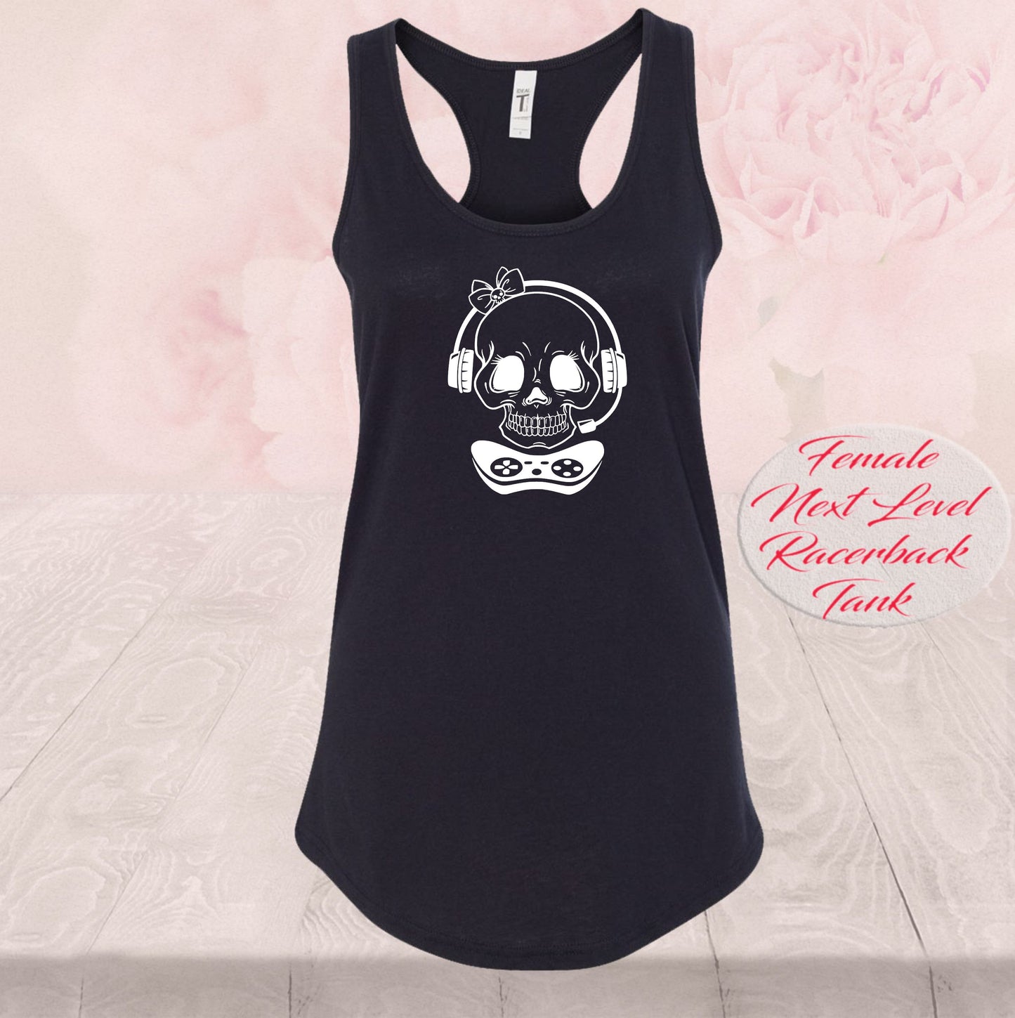 Gamer Skull Girl, Controller Headset, Shirt