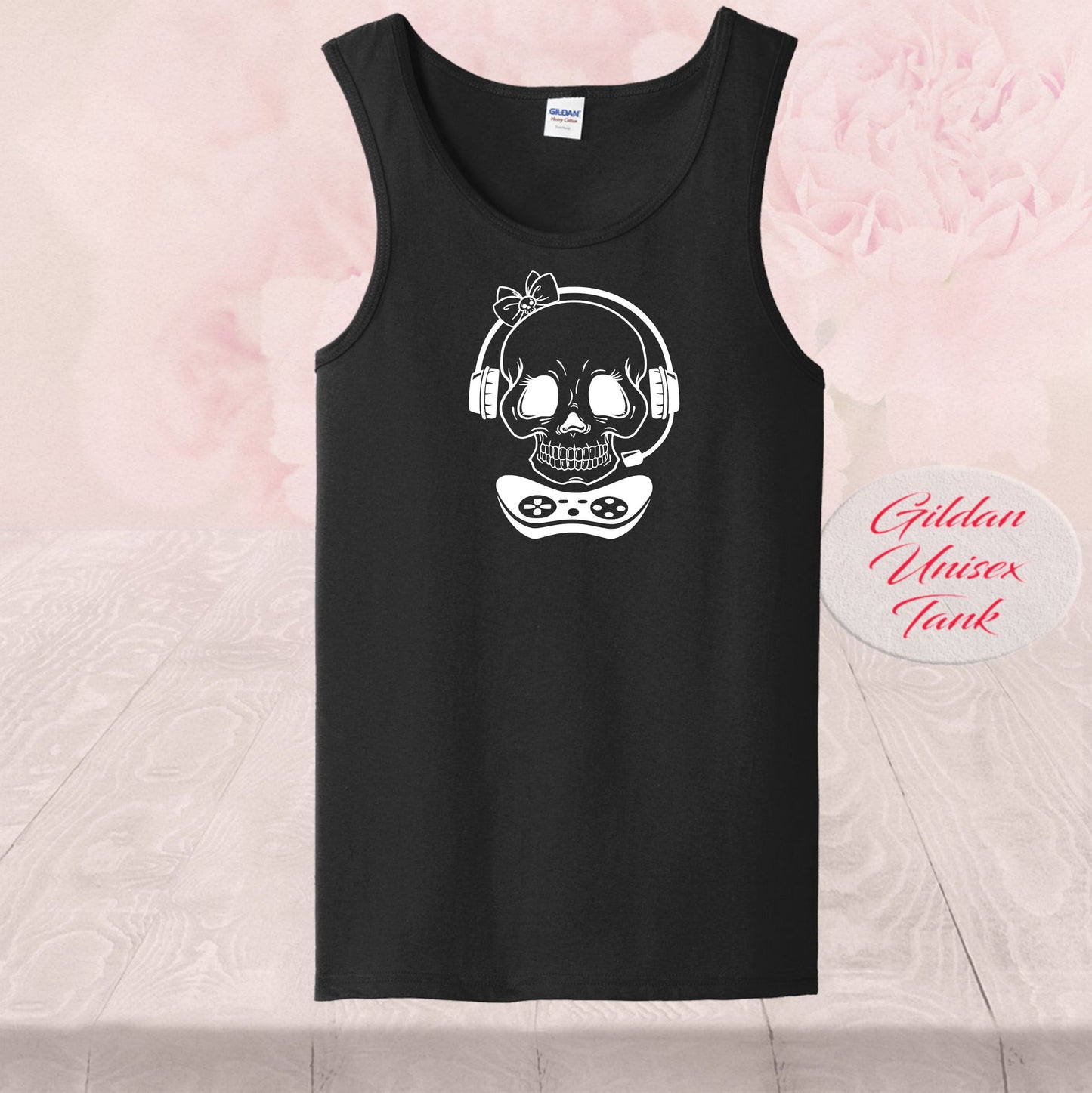 Gamer Skull Girl, Controller Headset, Shirt