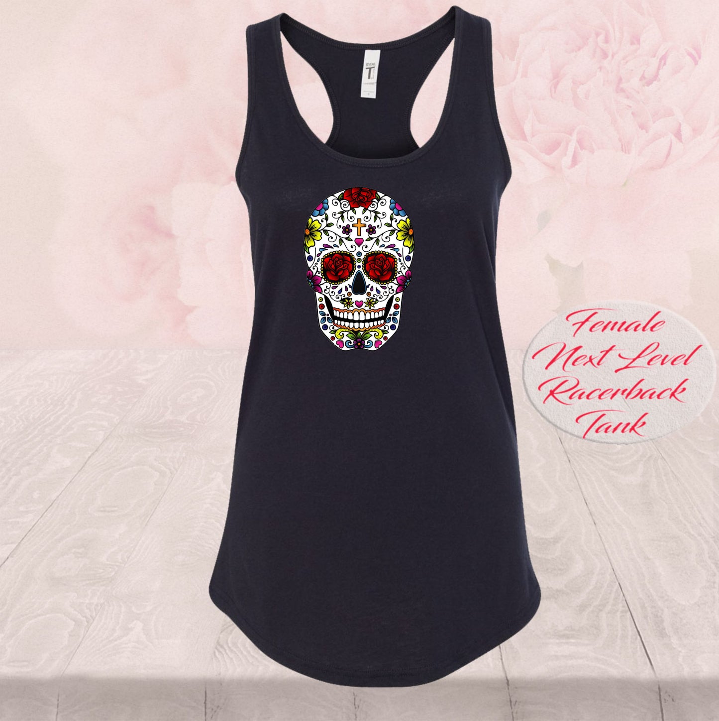 Sugar Skull With Roses, Dia de Muertos, Shirt