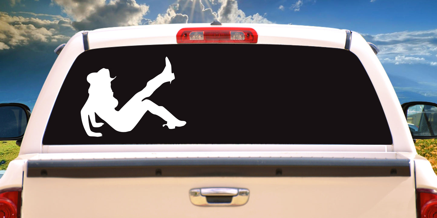 Western Cowgirl in Hat and Boots, Rodeo, Decal Sticker