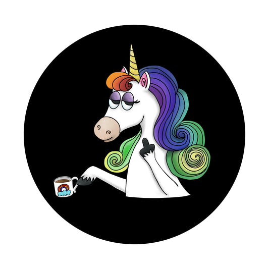 Unicorn Giving The Finger, 2.25 inch Buttons
