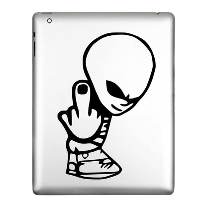 Alien Giving The Middle Finger, Decal Sticker