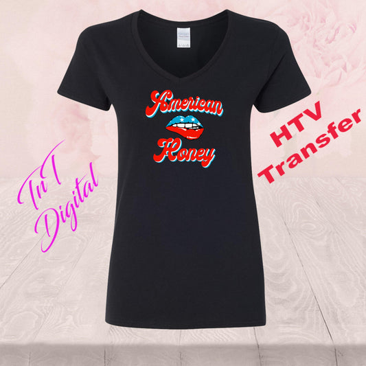 American Honey Lips | HTV Heat Vinyl Transfer  | T Shirt Transfers