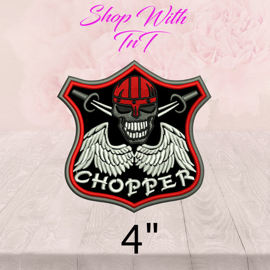 Chopper With Wings | Patch Embroidered | Iron On or Sew On