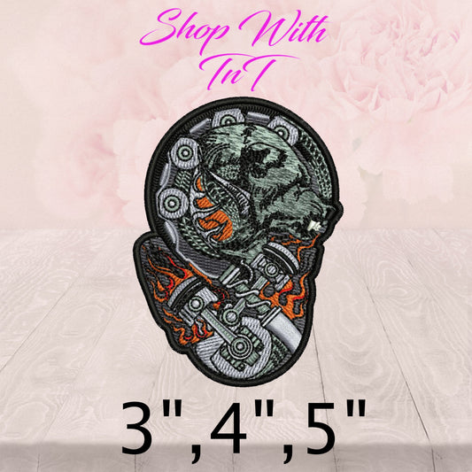 Biker Bear | Patch Embroidered | Iron On or Sew On