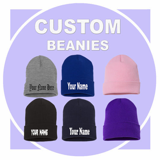 Beanie Embroidery Personalized Text