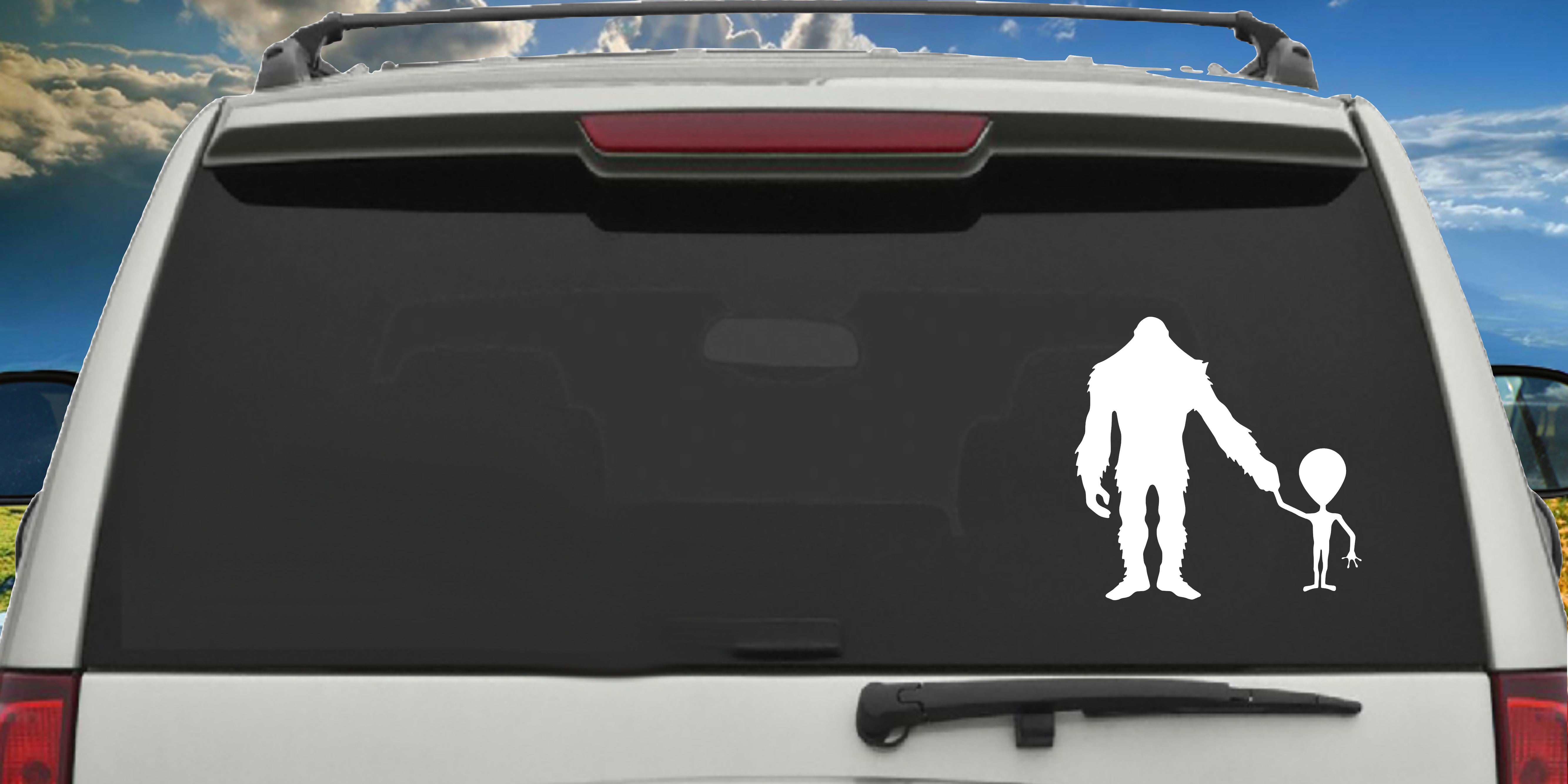 BigFoot Alien Holding Hands Sticker Decal Shop With TnT