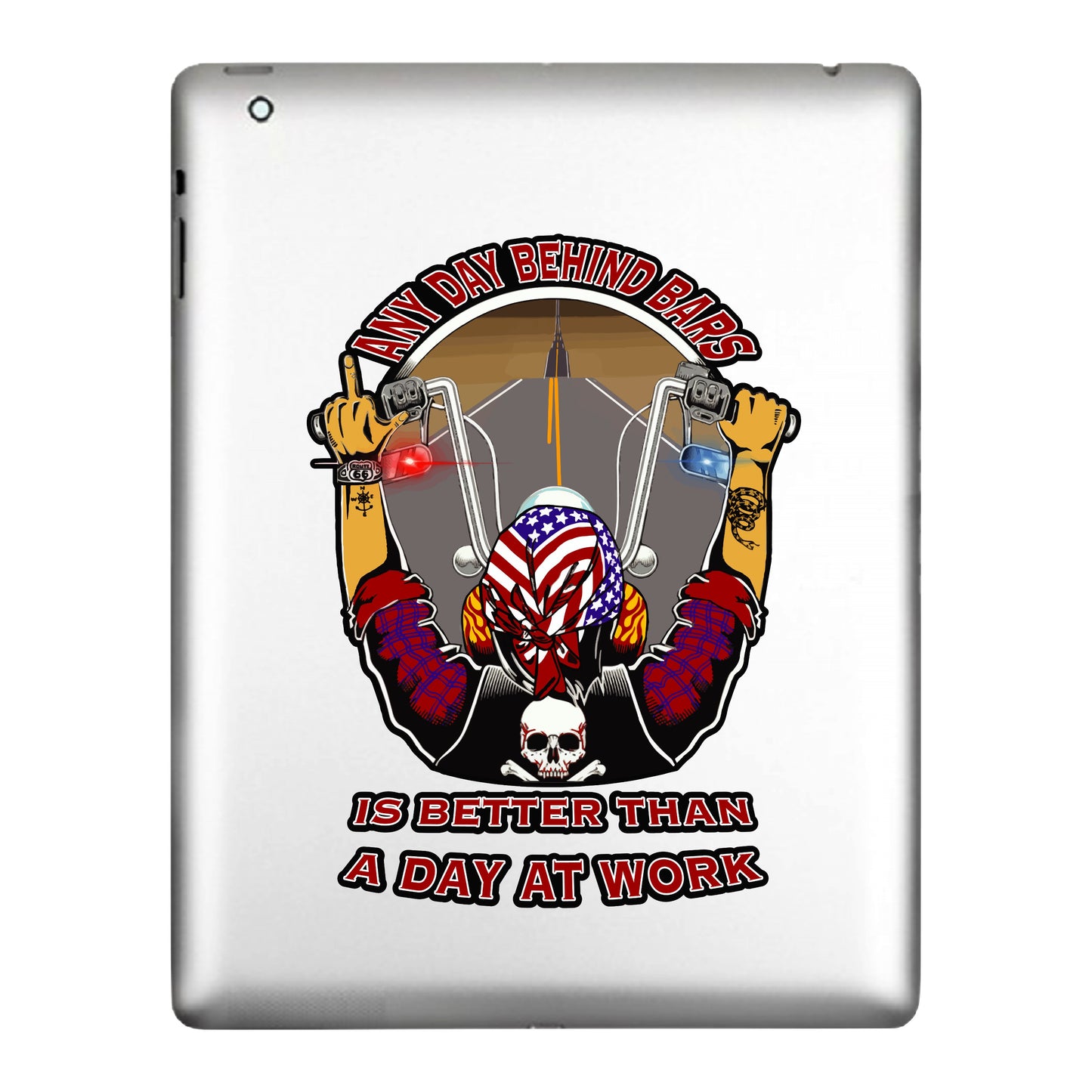 Biker A Day Behind Bars, Decal Sticker