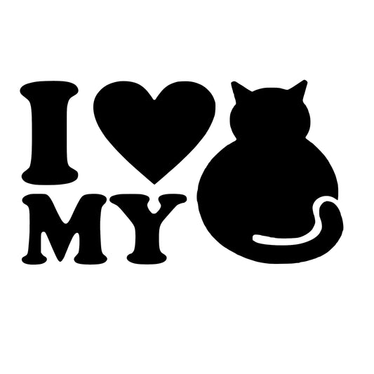 I Love My Cat, Sticker Decal